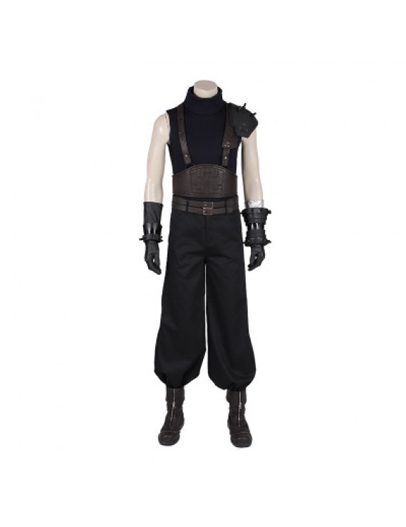 Final Fantasy 7 Cloud Strife Black Suits Cosplay Costume ( free ...