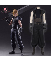 Final Fantasy 7 Cloud Strife Black Suits Cosplay Costume