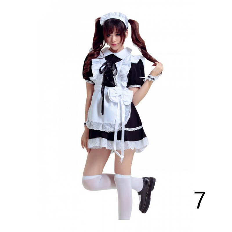 Black White Short sleeve Sweet Costume Maid Dress ( free shipping ...