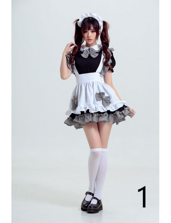 Black White Short sleeve Sweet Costume Maid Dress ( free shipping ...