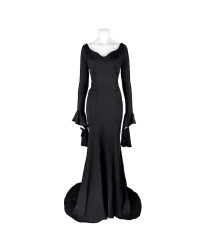 Morticia Addams Mermaid Dress Wednesday Addams Goth Black Dress cosplay costume